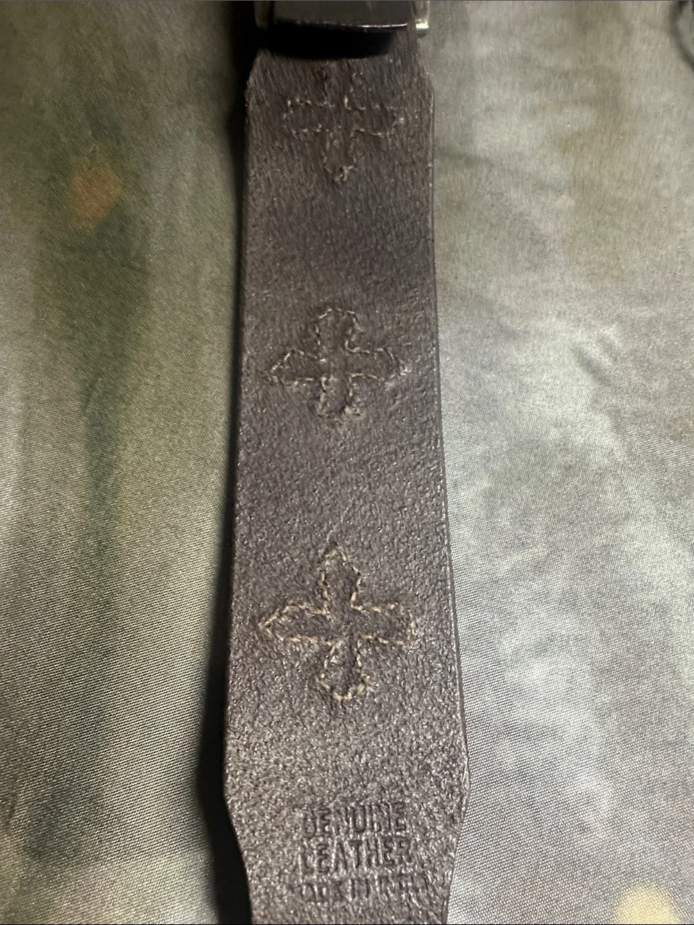 Brown Leather Men’s 10” bracelet with Cross Embossing